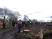 local residents campaigning against unnecessary tree felling visit the site